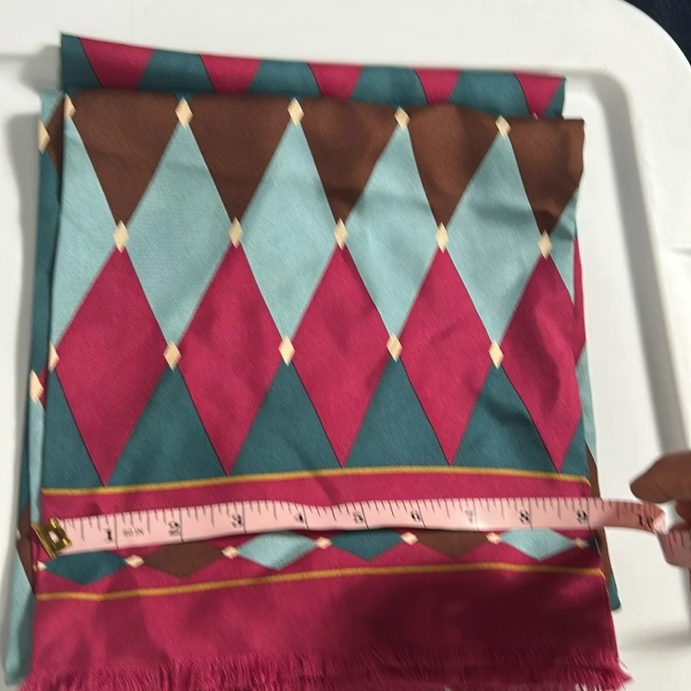 Colorful Geometric Patterned Fabric vintage satin men’s scarf